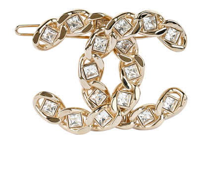 Chanel B19S Embellished CC Hair Pin, £695, Accessories, Gold, Brass, Front view